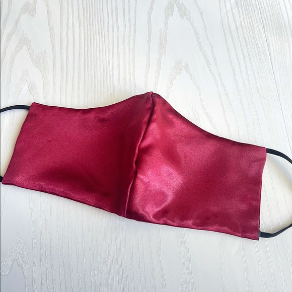 Merlot Double Satin Mask with Adjustable Straps, Formal Masks, Party - Picture 2 of 3